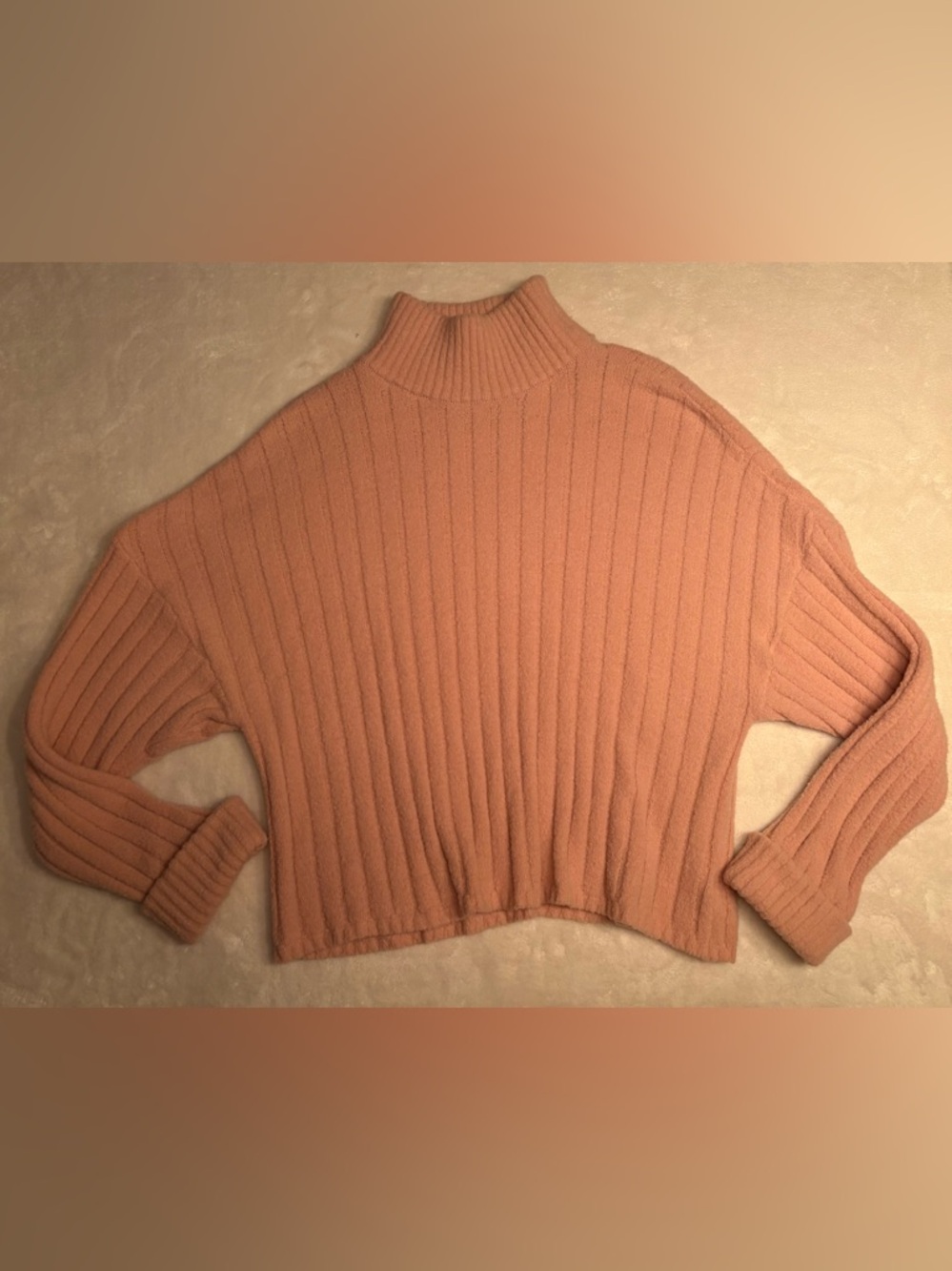 Express | M | Blush Pink Ribbed Long Sleeve Turtle Neck Spring Stretchy Sweater
